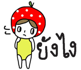polkadot apple girl by ngingi sticker #7005947