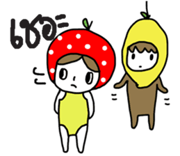 polkadot apple girl by ngingi sticker #7005948