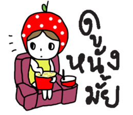 polkadot apple girl by ngingi sticker #7005949