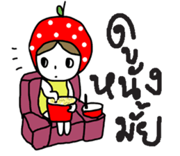 polkadot apple girl by ngingi sticker #7005949
