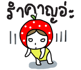 polkadot apple girl by ngingi sticker #7005953