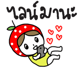 polkadot apple girl by ngingi sticker #7005955