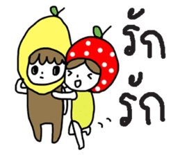 polkadot apple girl by ngingi sticker #7005957