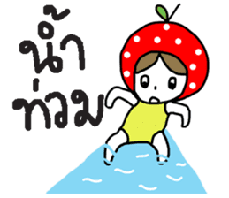 polkadot apple girl by ngingi sticker #7005958
