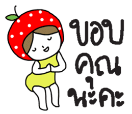 polkadot apple girl by ngingi sticker #7005959