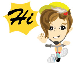 little boy rider cartoon. sticker #7007944