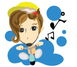 little boy rider cartoon. sticker #7007945