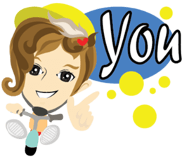 little boy rider cartoon. sticker #7007951