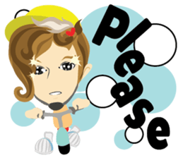 little boy rider cartoon. sticker #7007952