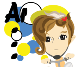 little boy rider cartoon. sticker #7007954