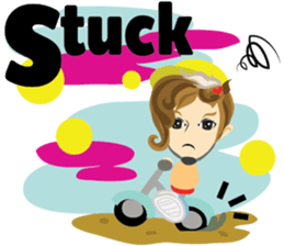 little boy rider cartoon. sticker #7007955