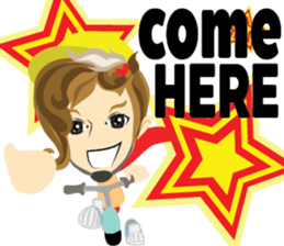 little boy rider cartoon. sticker #7007957