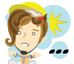 little boy rider cartoon. sticker #7007960