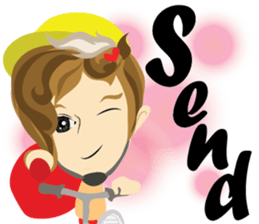 little boy rider cartoon. sticker #7007964