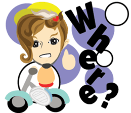 little boy rider cartoon. sticker #7007969