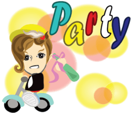 little boy rider cartoon. sticker #7007971