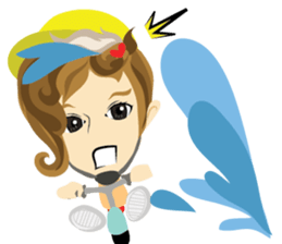 little boy rider cartoon. sticker #7007975