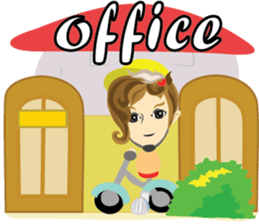 little boy rider cartoon. sticker #7007977