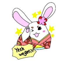 Kimono rabbit sticker #7008225