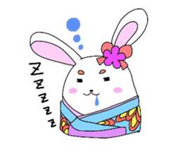 Kimono rabbit sticker #7008232