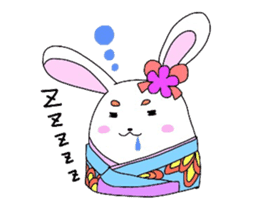 Kimono rabbit sticker #7008232