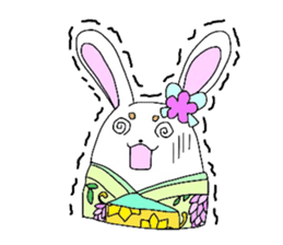 Kimono rabbit sticker #7008233