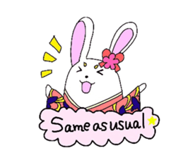 Kimono rabbit sticker #7008237