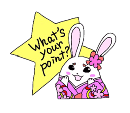 Kimono rabbit sticker #7008238