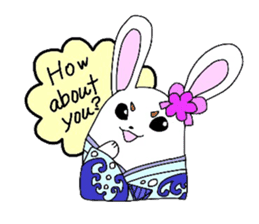 Kimono rabbit sticker #7008242