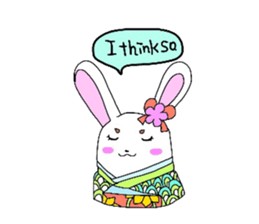 Kimono rabbit sticker #7008247