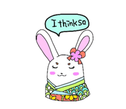 Kimono rabbit sticker #7008247