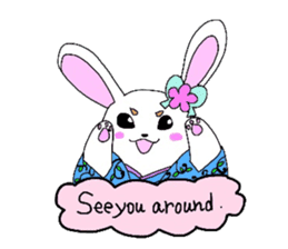 Kimono rabbit sticker #7008248