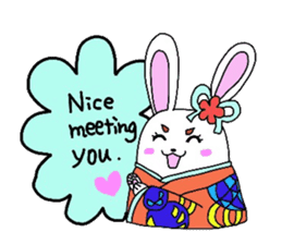 Kimono rabbit sticker #7008250