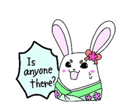 Kimono rabbit sticker #7008253