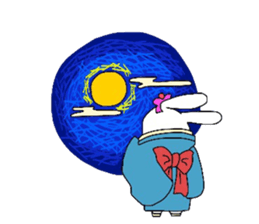 Kimono rabbit sticker #7008260