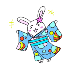 Kimono rabbit sticker #7008261
