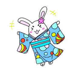 Kimono rabbit sticker #7008261