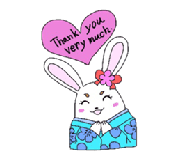 Kimono rabbit sticker #7008263