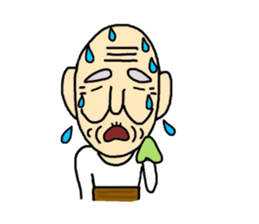 Shaved grandfather2 sticker #7009968