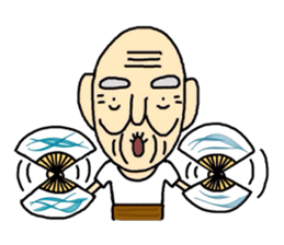 Shaved grandfather2 sticker #7009970