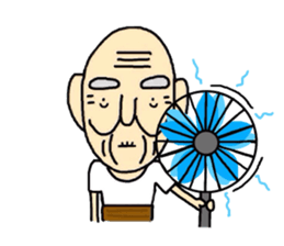 Shaved grandfather2 sticker #7009971