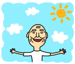 Shaved grandfather2 sticker #7009980