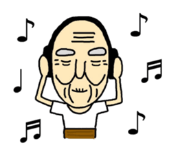 Shaved grandfather2 sticker #7009988