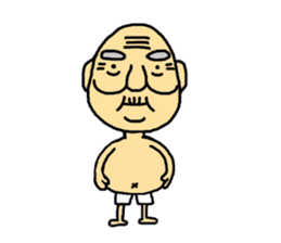 Shaved grandfather2 sticker #7009998