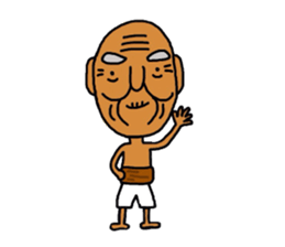 Shaved grandfather2 sticker #7009999