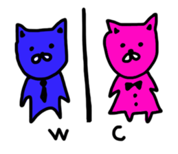 white cat love love love sticker #7011732