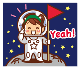 To the space! Let's go girls!!![English] sticker #7013895