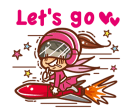 To the space! Let's go girls!!![English] sticker #7013898