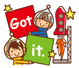 To the space! Let's go girls!!![English] sticker #7013900
