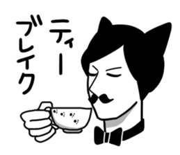 Mustache Cat man sticker #7014461